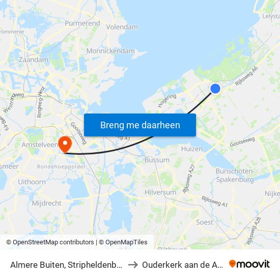 Almere Buiten, Stripheldenbuurt-M. to Ouderkerk aan de Amstel map