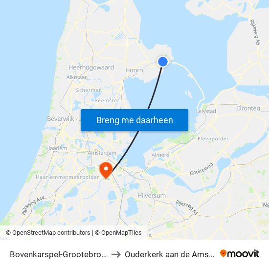 Bovenkarspel-Grootebroek to Ouderkerk aan de Amstel map