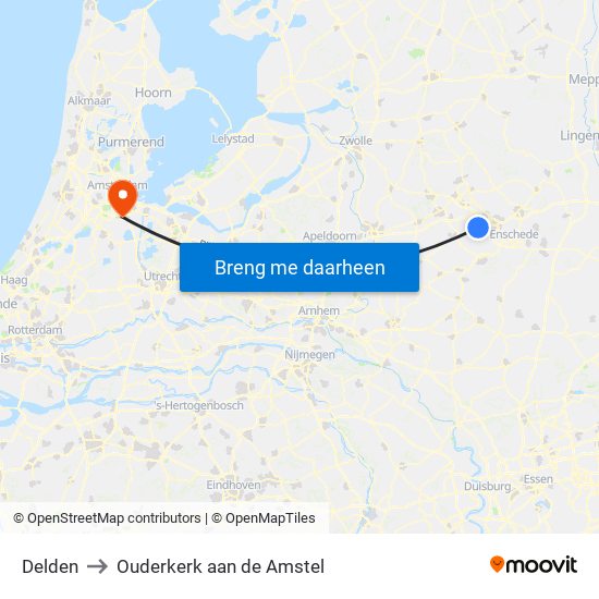 Delden to Ouderkerk aan de Amstel map