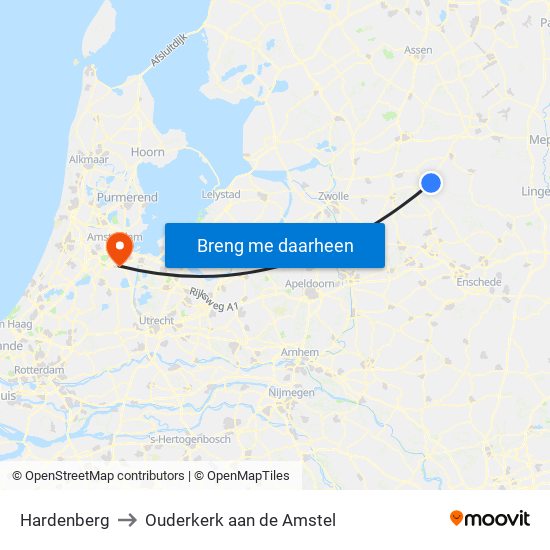 Hardenberg to Ouderkerk aan de Amstel map