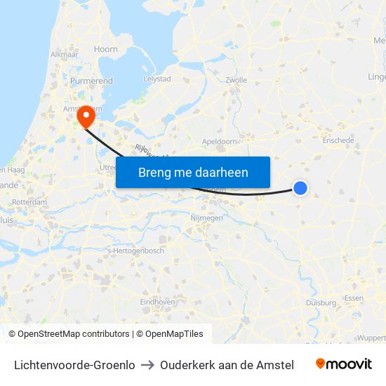 Lichtenvoorde-Groenlo to Ouderkerk aan de Amstel map