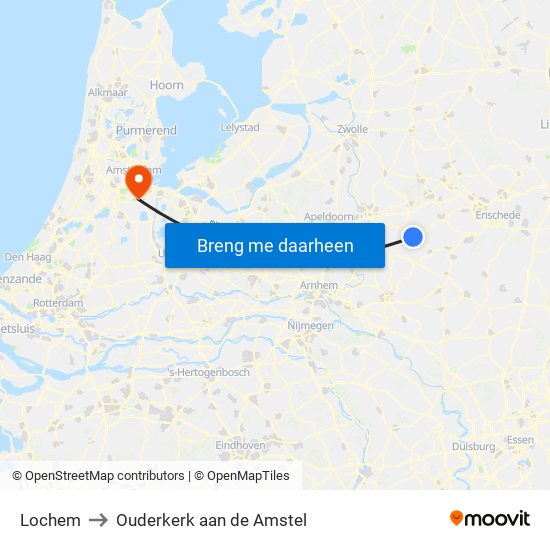 Lochem to Ouderkerk aan de Amstel map