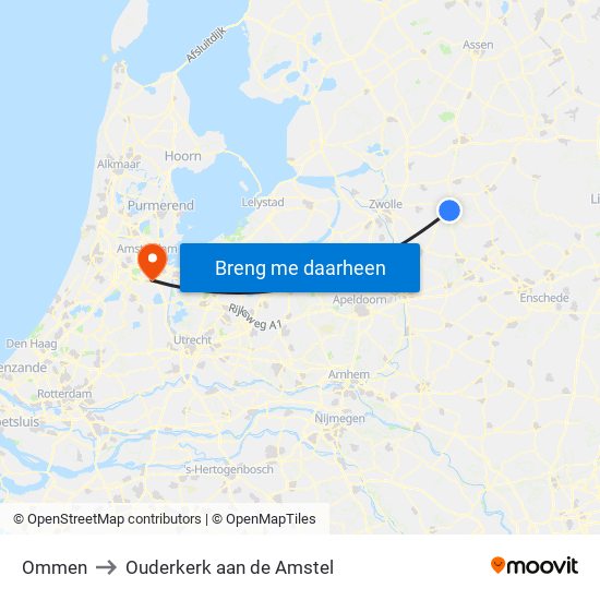 Ommen to Ouderkerk aan de Amstel map