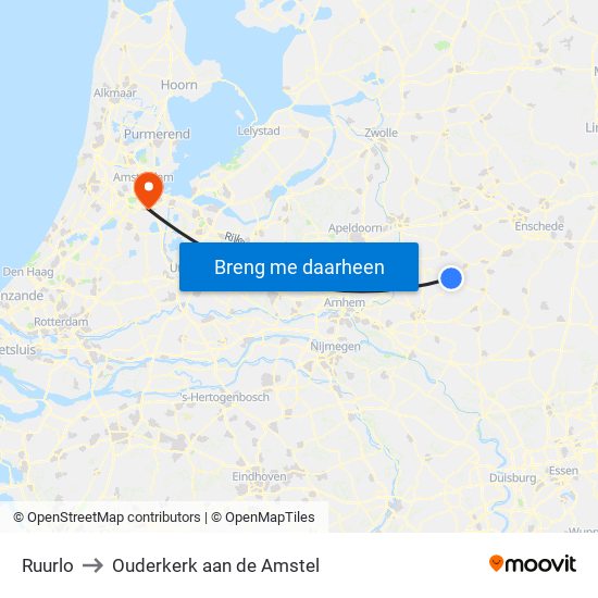 Ruurlo to Ouderkerk aan de Amstel map