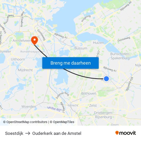 Soestdijk to Ouderkerk aan de Amstel map