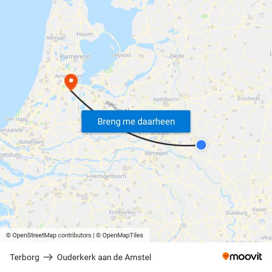 Terborg to Ouderkerk aan de Amstel map
