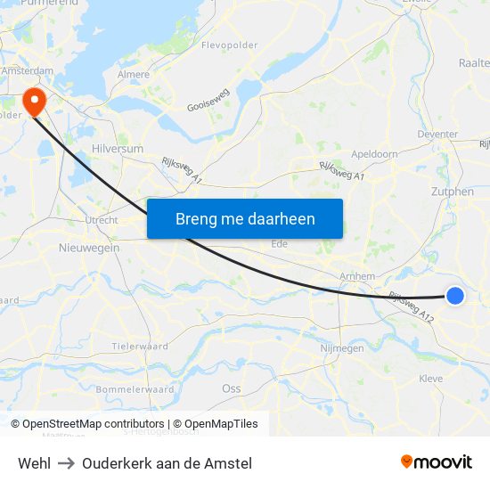 Wehl to Ouderkerk aan de Amstel map