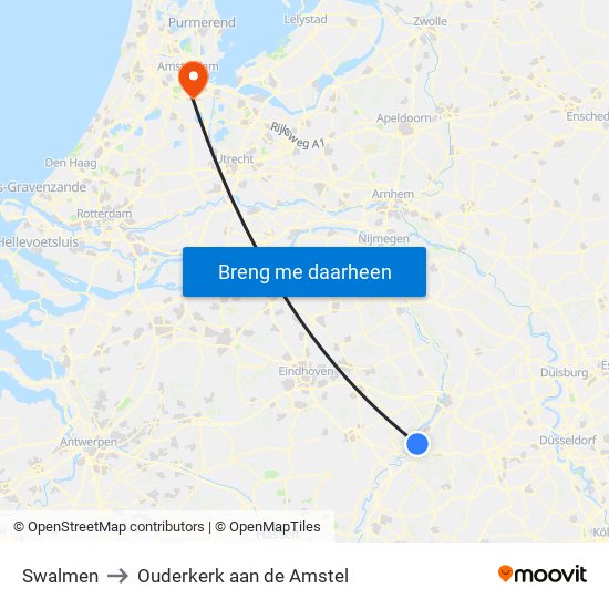 Swalmen to Ouderkerk aan de Amstel map