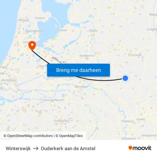 Winterswijk to Ouderkerk aan de Amstel map