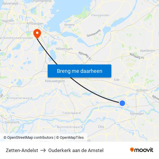 Zetten-Andelst to Ouderkerk aan de Amstel map