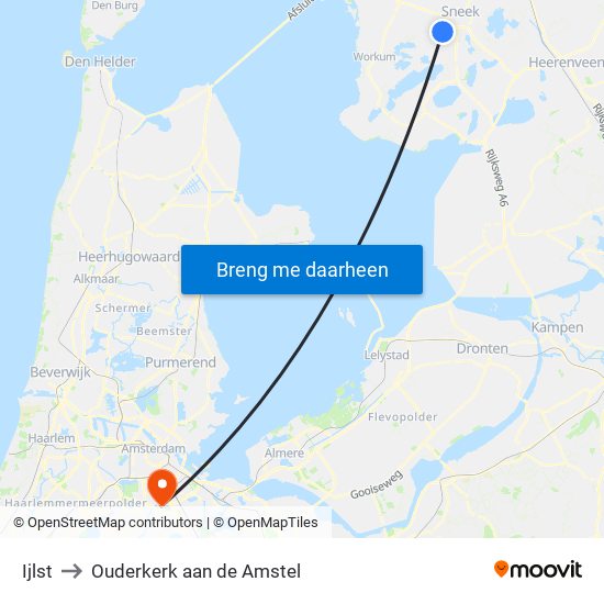 Ijlst to Ouderkerk aan de Amstel map