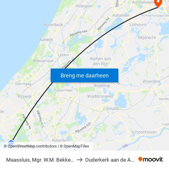 Maassluis, Mgr. W.M. Bekkerslaan to Ouderkerk aan de Amstel map