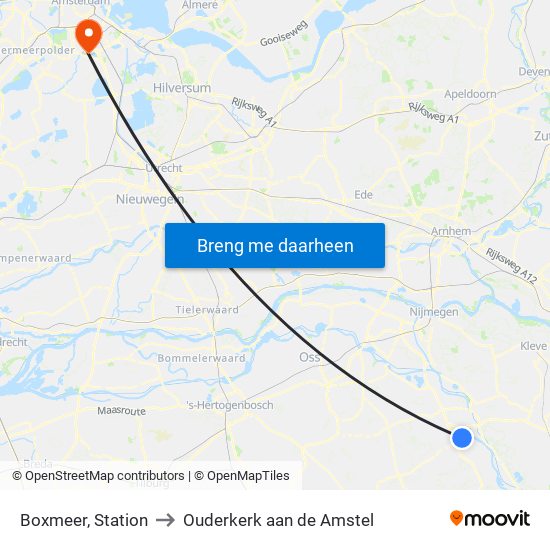 Boxmeer, Station to Ouderkerk aan de Amstel map