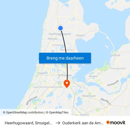 Heerhugowaard, Smuigelweg to Ouderkerk aan de Amstel map