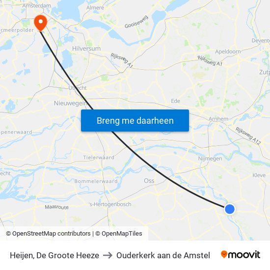 Heijen, De Groote Heeze to Ouderkerk aan de Amstel map