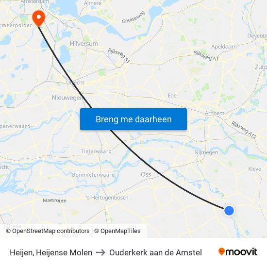 Heijen, Heijense Molen to Ouderkerk aan de Amstel map