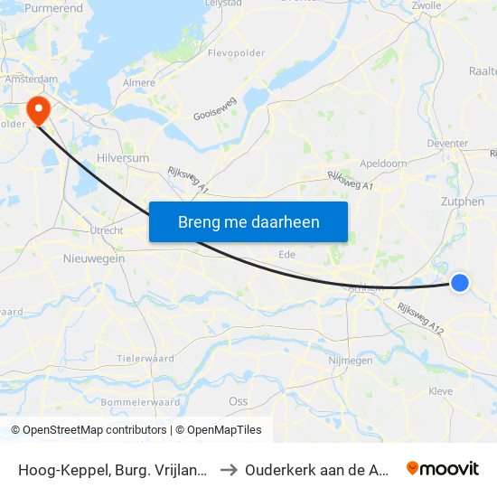 Hoog-Keppel, Burg. Vrijlandweg to Ouderkerk aan de Amstel map