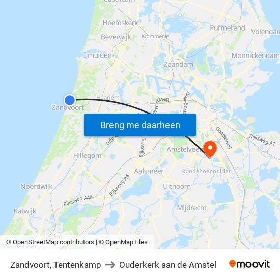 Zandvoort, Tentenkamp to Ouderkerk aan de Amstel map