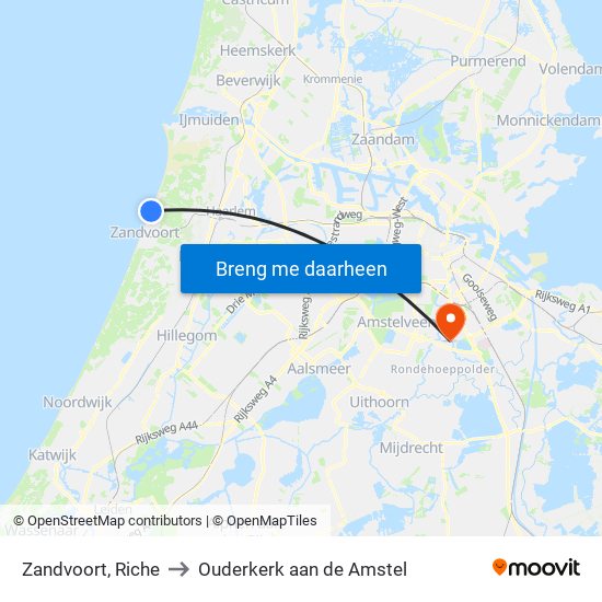 Zandvoort, Riche to Ouderkerk aan de Amstel map