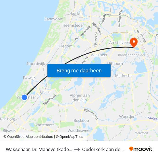 Wassenaar, Dr. Mansveltkade/Duinrell to Ouderkerk aan de Amstel map
