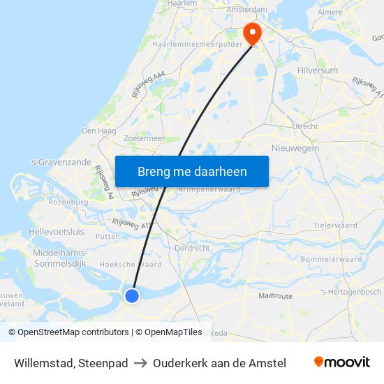 Willemstad, Steenpad to Ouderkerk aan de Amstel map