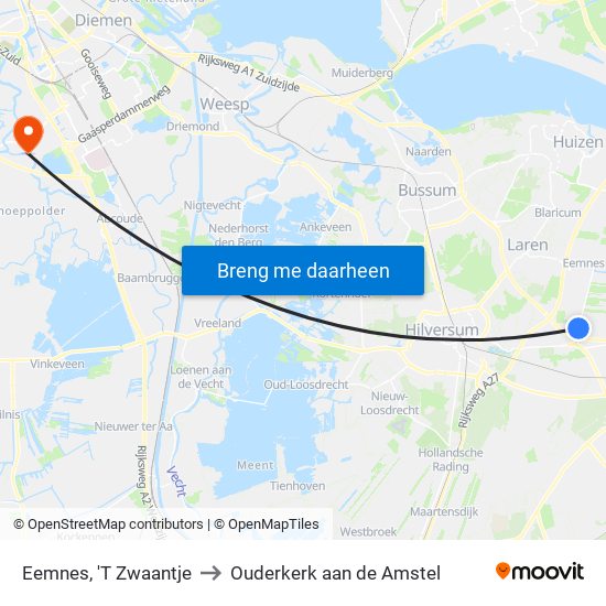 Eemnes, 'T Zwaantje to Ouderkerk aan de Amstel map