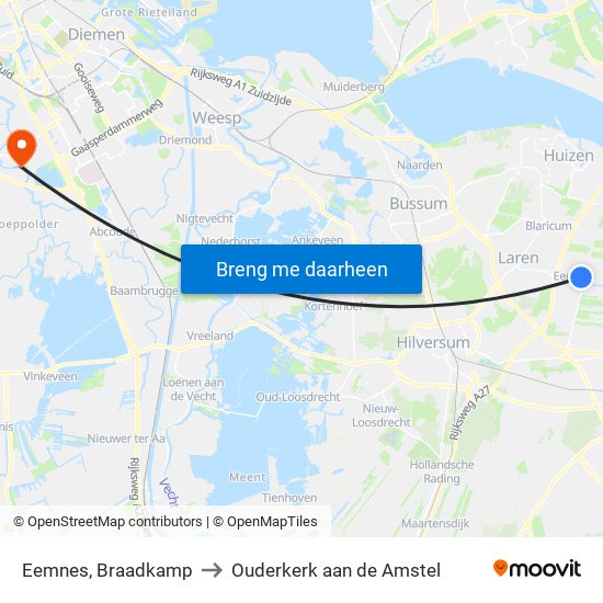 Eemnes, Braadkamp to Ouderkerk aan de Amstel map