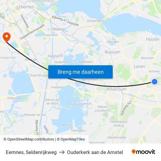 Eemnes, Seldenrijkweg to Ouderkerk aan de Amstel map