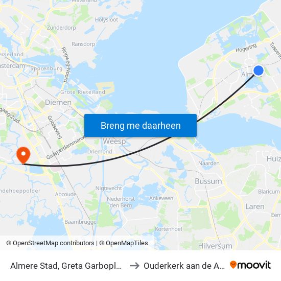 Almere Stad, Greta Garboplantsoen to Ouderkerk aan de Amstel map