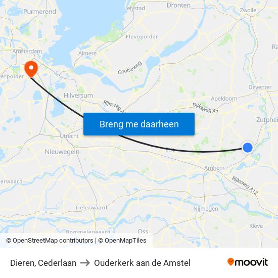 Dieren, Cederlaan to Ouderkerk aan de Amstel map