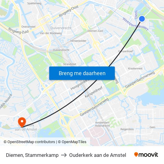 Diemen, Stammerkamp to Ouderkerk aan de Amstel map
