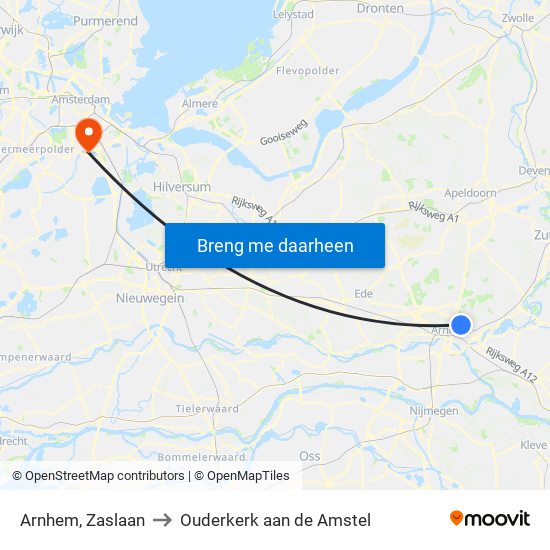 Arnhem, Zaslaan to Ouderkerk aan de Amstel map