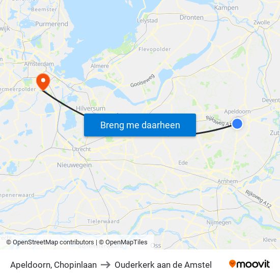 Apeldoorn, Chopinlaan to Ouderkerk aan de Amstel map