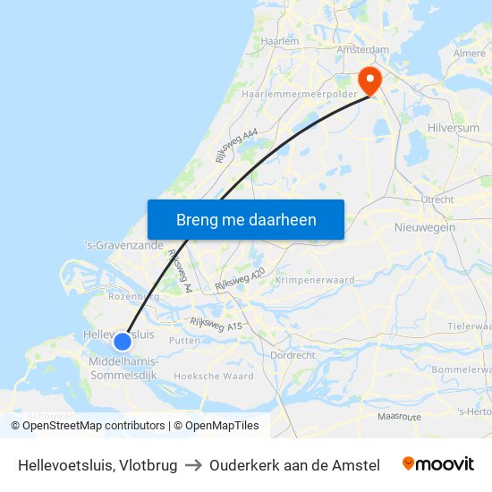 Hellevoetsluis, Vlotbrug to Ouderkerk aan de Amstel map