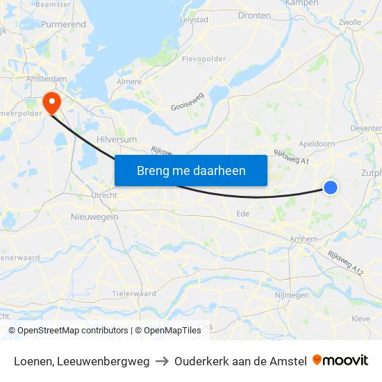 Loenen, Leeuwenbergweg to Ouderkerk aan de Amstel map