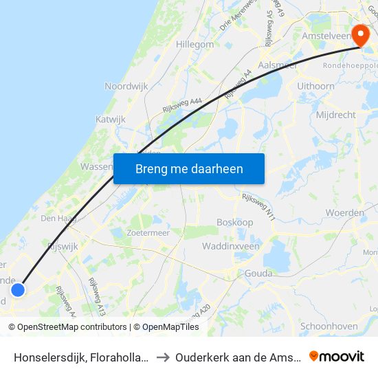 Honselersdijk, Floraholland to Ouderkerk aan de Amstel map