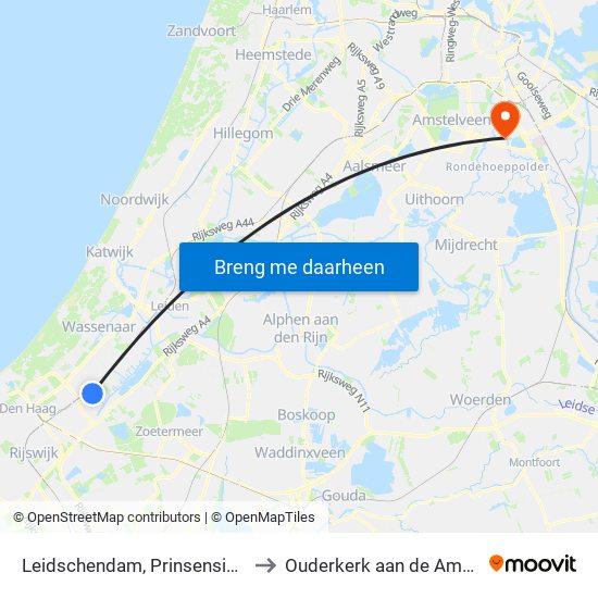 Leidschendam, Prinsensingel to Ouderkerk aan de Amstel map