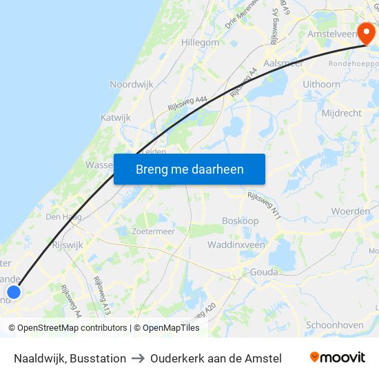 Naaldwijk, Busstation to Ouderkerk aan de Amstel map