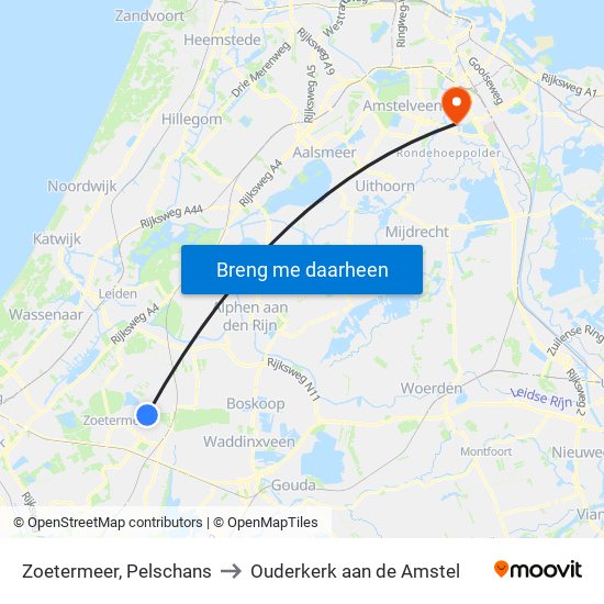 Zoetermeer, Pelschans to Ouderkerk aan de Amstel map