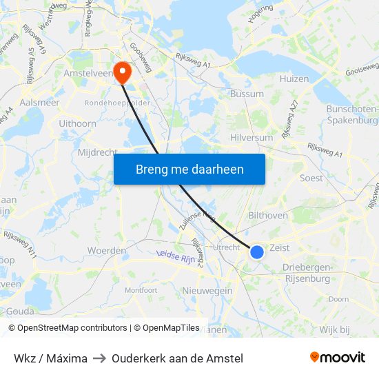 Wkz / Máxima to Ouderkerk aan de Amstel map