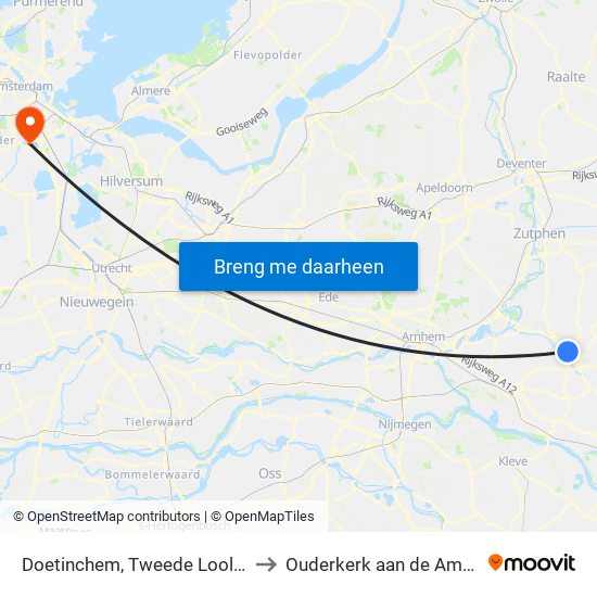 Doetinchem, Tweede Loolaan to Ouderkerk aan de Amstel map