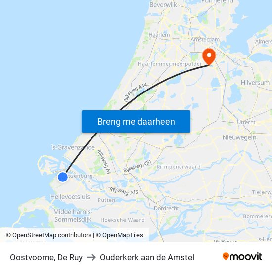 Oostvoorne, De Ruy to Ouderkerk aan de Amstel map
