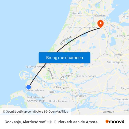 Rockanje, Alardusdreef to Ouderkerk aan de Amstel map