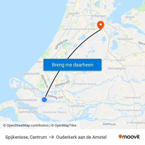 Spijkenisse, Centrum to Ouderkerk aan de Amstel map