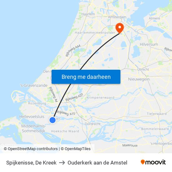 Spijkenisse, De Kreek to Ouderkerk aan de Amstel map