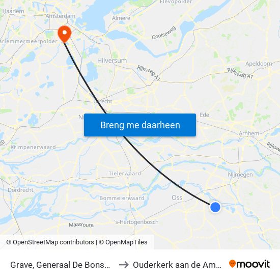 Grave, Generaal De Bonsweg to Ouderkerk aan de Amstel map