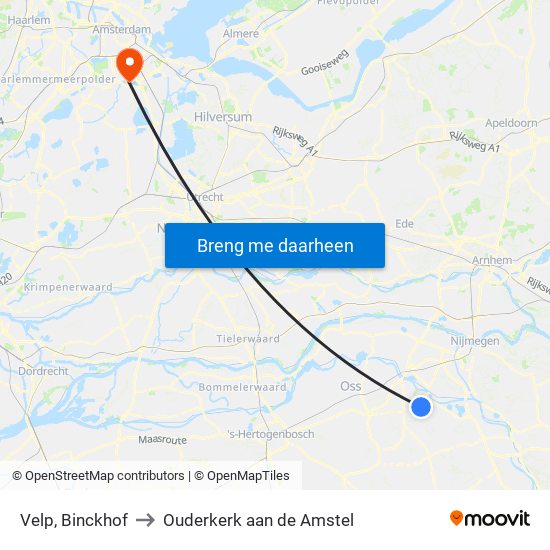 Velp, Binckhof to Ouderkerk aan de Amstel map