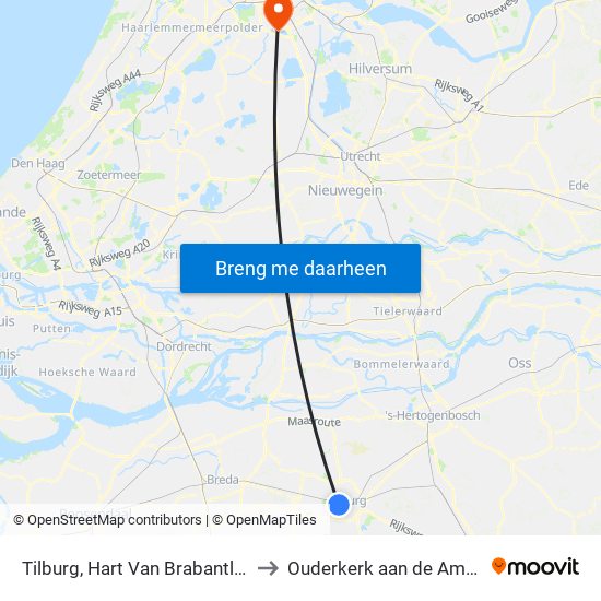 Tilburg, Hart Van Brabantlaan to Ouderkerk aan de Amstel map