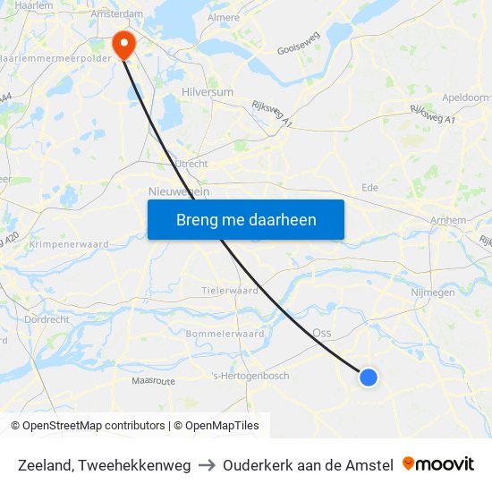 Zeeland, Tweehekkenweg to Ouderkerk aan de Amstel map