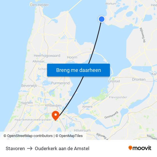 Stavoren to Ouderkerk aan de Amstel map